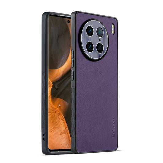 Unimore Leather Hard Case with Shiny Camera Protection For Vivo X90 Pro 5G