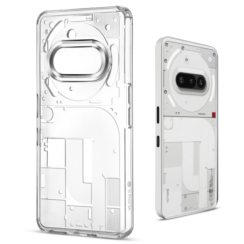 Soft Transparent Frosted Matte Silicone TPU With Silver Ring Camera Protection Back Cover for Nothing Phone 3A 5G