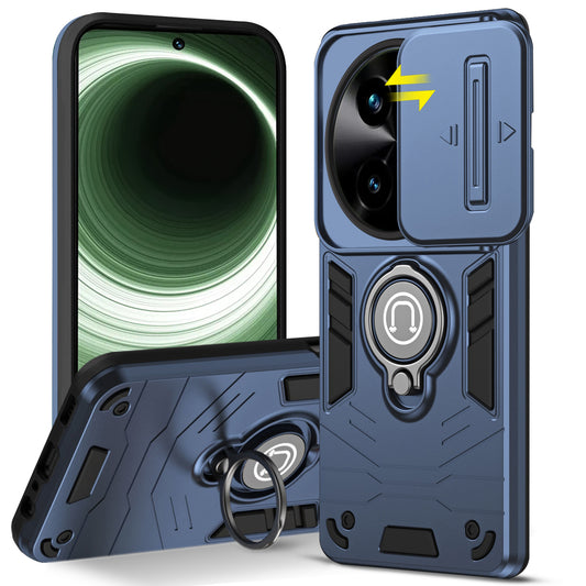 Ultra Rugged Armor Case with Rotating Ring Holder & Shutter Camera Protection Back Case For Vivo Y200i 5G