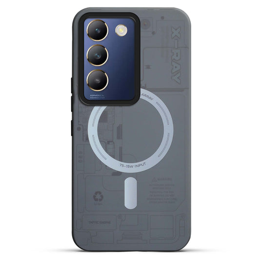 Mechanical Circuit Print Hard Back Cover For Vivo Y200e 5G