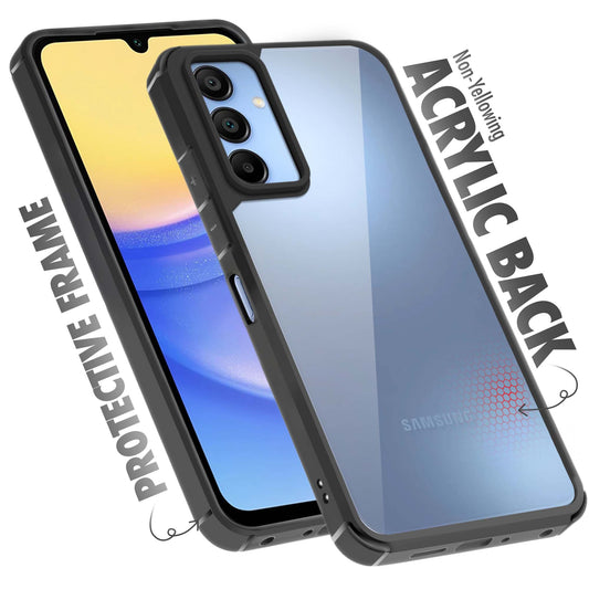 Silicone Frame Transparent Hard Back Cover for Samsung A15 5G