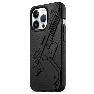 3D Weapon/Gun Matte Silicone Back Cover for Apple iPhone 14 Pro