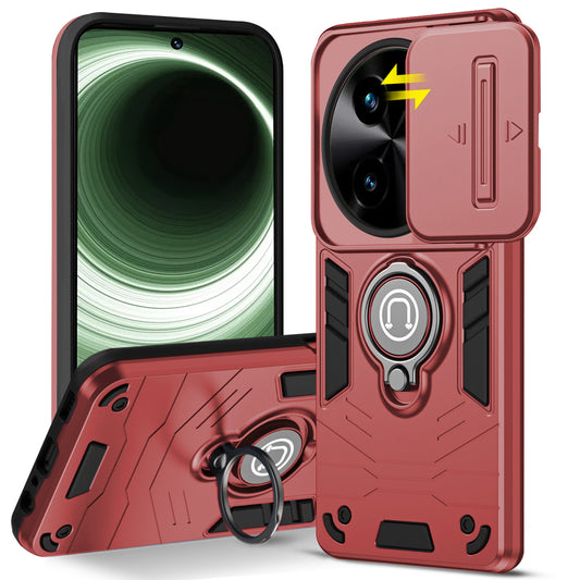 Ultra Rugged Armor Case with Rotating Ring Holder & Shutter Camera Protection Back Case For Vivo Y200i 5G