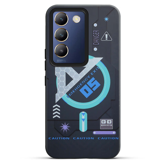 Mechanical Circuit Print Hard Back Cover For Vivo Y200e 5G