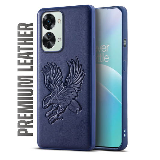 Eagle Textured Leather Back Case Cover for Oneplus Nord 2T 5G