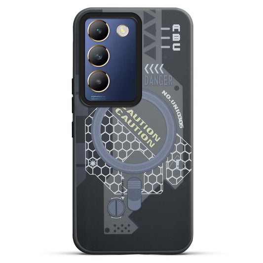 Mechanical Circuit Print Hard Back Cover For Vivo Y200e 5G