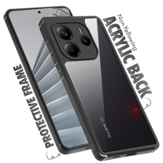 Silicone Border Transparent Back Cover for Redmi Note 14 5G