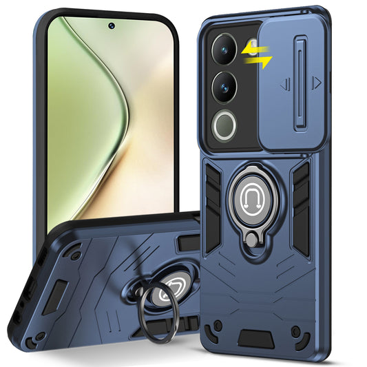 Ultra Rugged Armor Case with Rotating Ring Holder & Shutter Camera Protection Back Case For Vivo Y200 5G