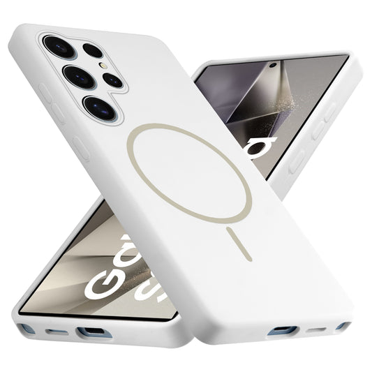 Liquid Silicon With Microfiber Lining Back Case For Samsung S24 Ultra 5G (MagSafe Compatible)