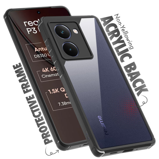 Silicone Border Transparent Back Cover for Realme P3 Ultra 5G