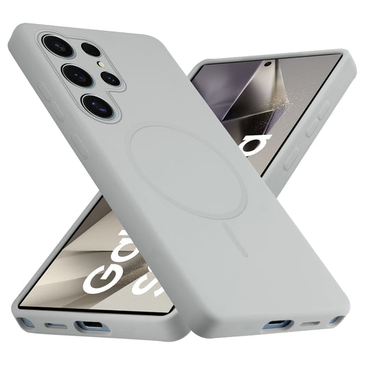 Liquid Silicon With Microfiber Lining Back Case For Samsung S24 Ultra 5G (MagSafe Compatible)