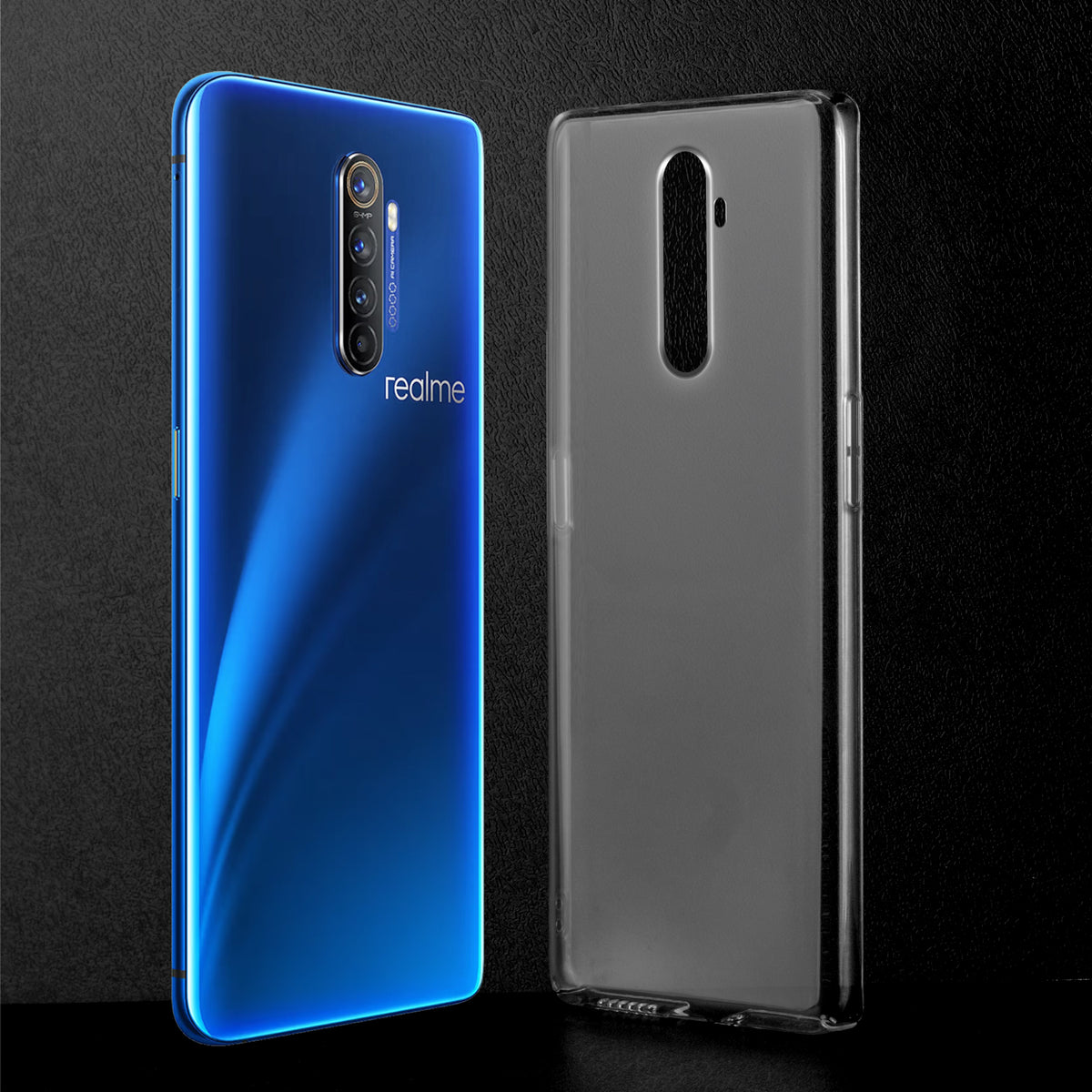 Clear hard back case compatibility guide showing fit for Realme X2 Pro and not compatible with other models