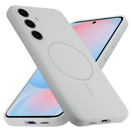 Liquid Silicon With Microfiber Lining Back Case For Samsung S24 FE 5G (MagSafe Compatible)