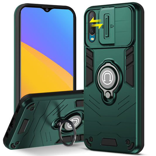 Ultra Rugged Armor Case with Rotating Ring Holder & Shutter Camera Protection Back Case For Vivo Y15