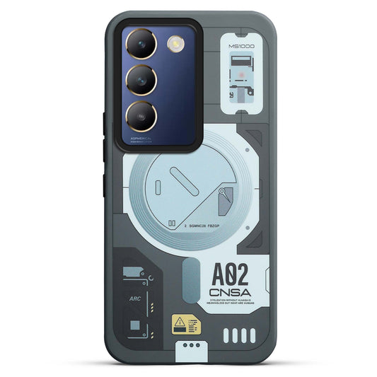 Mechanical Circuit Print Hard Back Cover For Vivo Y200e 5G