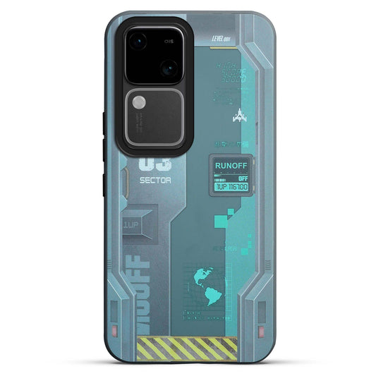 Mechanical Circuit Print Hard Back Cover For Vivo V30 5G