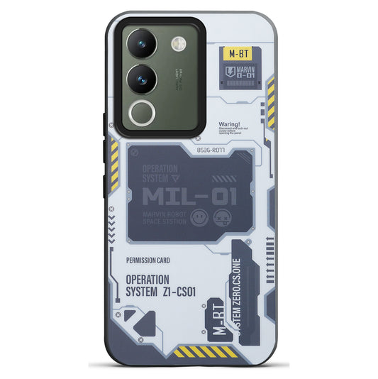 Mechanical Circuit Print Hard Back Cover For Vivo Y200 5G