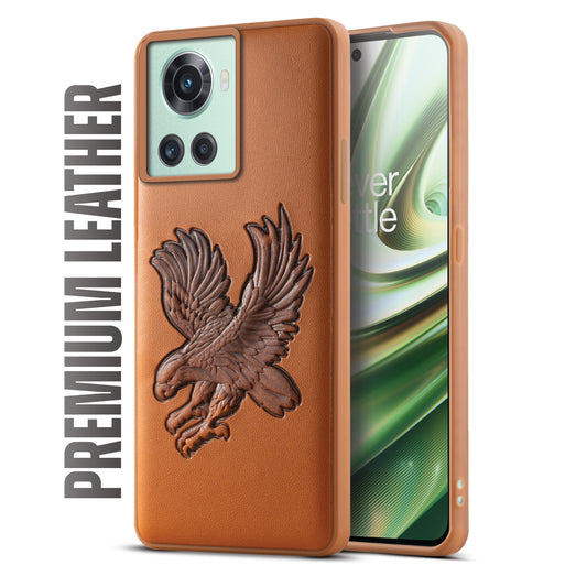 Eagle Textured Leather Back Case Cover for OnePlus 10R 5G