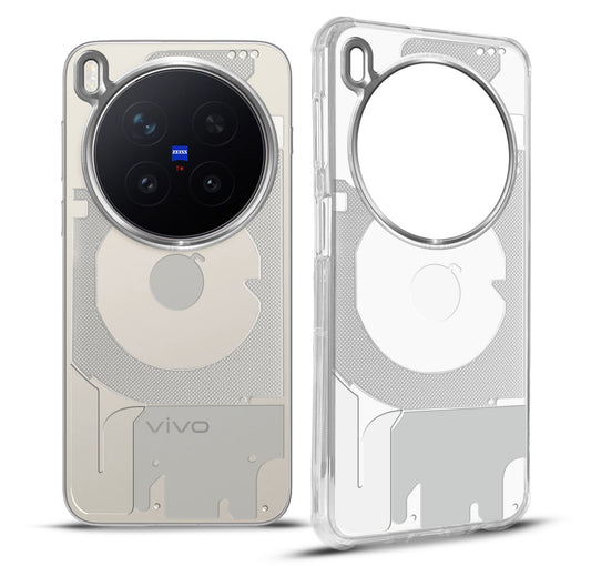 Slim Transparent TPU Back Cover with Silver Camera Ring for Vivo X300 Pro 5G