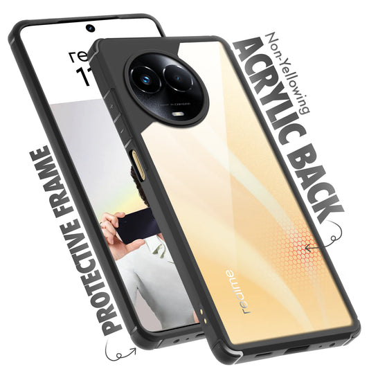 Silicone Frame Transparent Hard Back Cover for Realme 11 5G