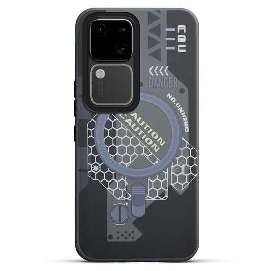 Mechanical Circuit Print Hard Back Cover For Vivo V30 5G