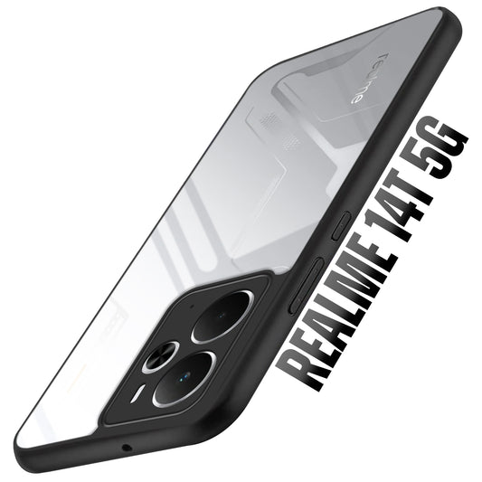 Premium Silicon Soft Framed Case with Clear Back Cover For Realme 14T 5G