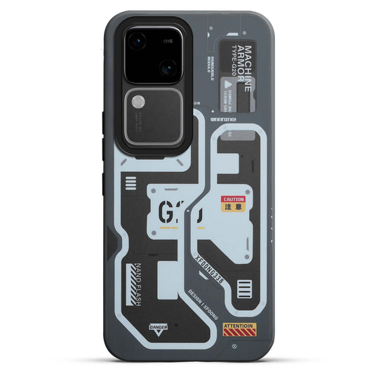 Mechanical Circuit Print Hard Back Cover For Vivo V30 5G