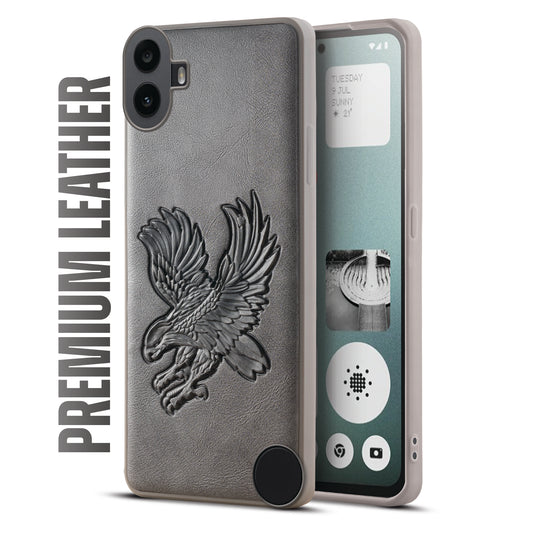 Eagle Textured Leather Back Case Cover for CMF By Nothing Phone 1