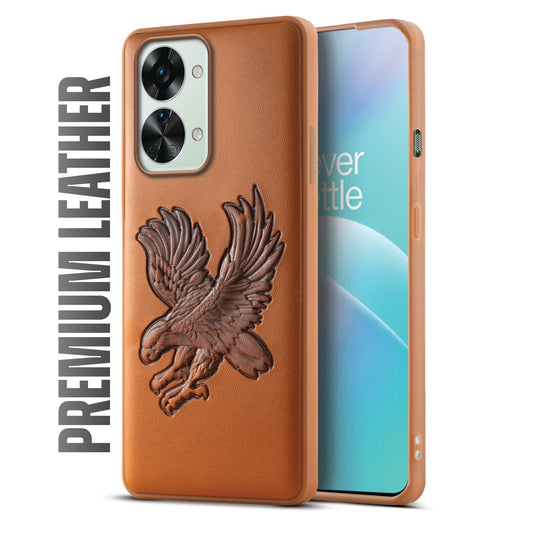 Eagle Textured Leather Back Case Cover for Oneplus Nord 2T 5G