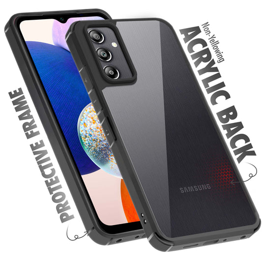 Silicone Frame Transparent Hard Back Cover for Samsung A14 5G