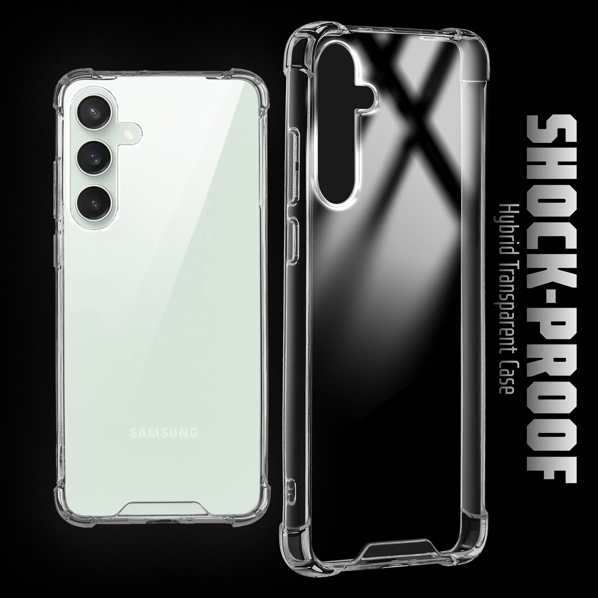 Transparent Shockproof Phone Back Cover Case With Raised Edges For Samsung S23 FE 5G