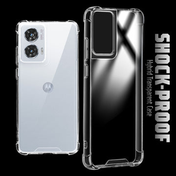 Transparent Shockproof Phone Back Cover Case With Raised Edges For Motorola Moto Edge 50 Fusion 5G