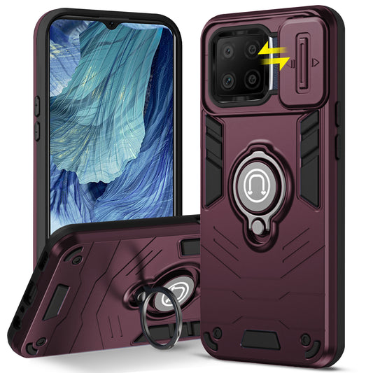 Ultra Rugged Armor Case with Rotating Ring Holder & Shutter Camera Protection Back Case For Oppo F17