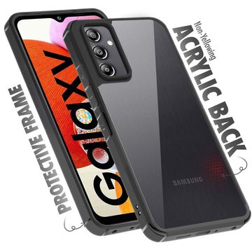 Silicone Frame Transparent Hard Back Cover for Samsung A14 4G