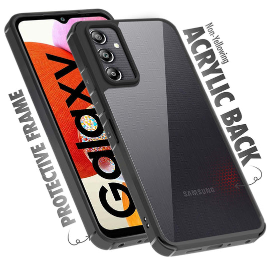 Silicone Frame Transparent Hard Back Cover for Samsung A14 4G