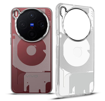 Slim Transparent TPU Back Cover with Silver Camera Ring for Vivo X300 5G