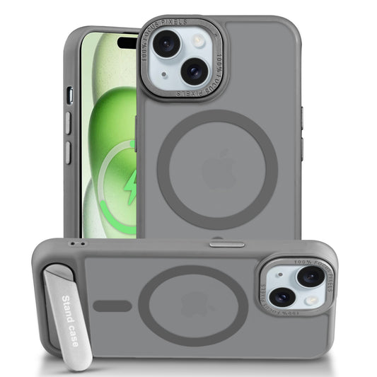 Semi-Transparent Hard Back & MagSafe Compatible With Kickstand Back Case For Apple iPhone 15 Plus