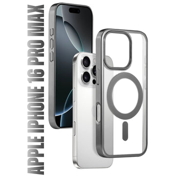 Premium Metallic Frame with Wireless Charging Support-Compatible Back Case For Apple iPhone 16 Pro Max