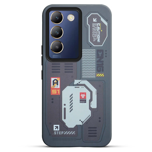 Mechanical Circuit Print Hard Back Cover For Vivo Y200e 5G