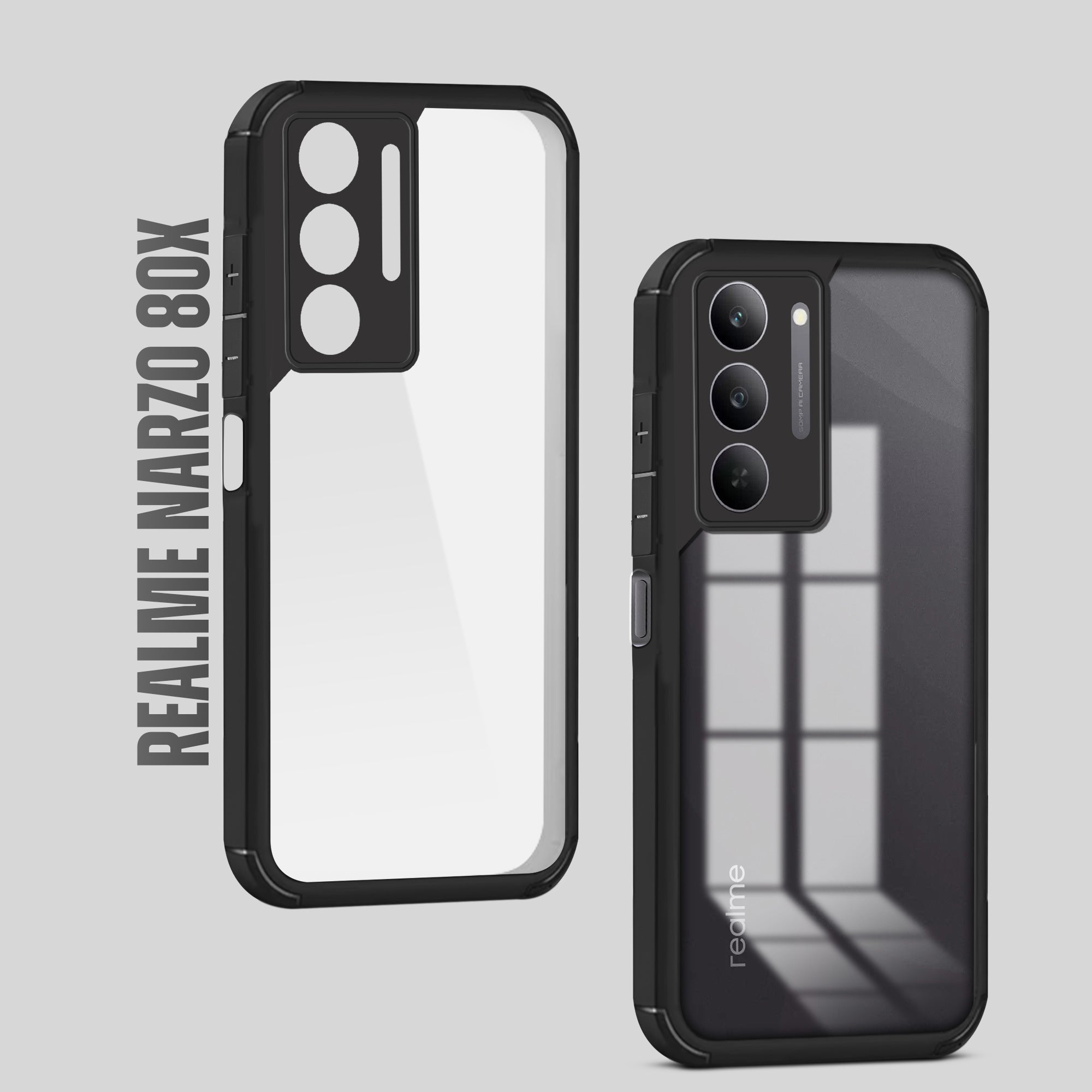 Silicone Border Transparent Back Cover for Realme Narzo 80x 5G