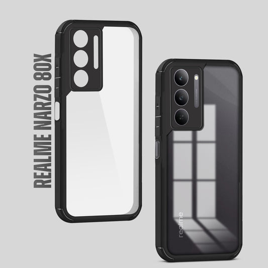 Silicone Border Transparent Back Cover for Realme Narzo 80x 5G
