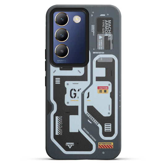 Mechanical Circuit Print Hard Back Cover For Vivo Y200e 5G