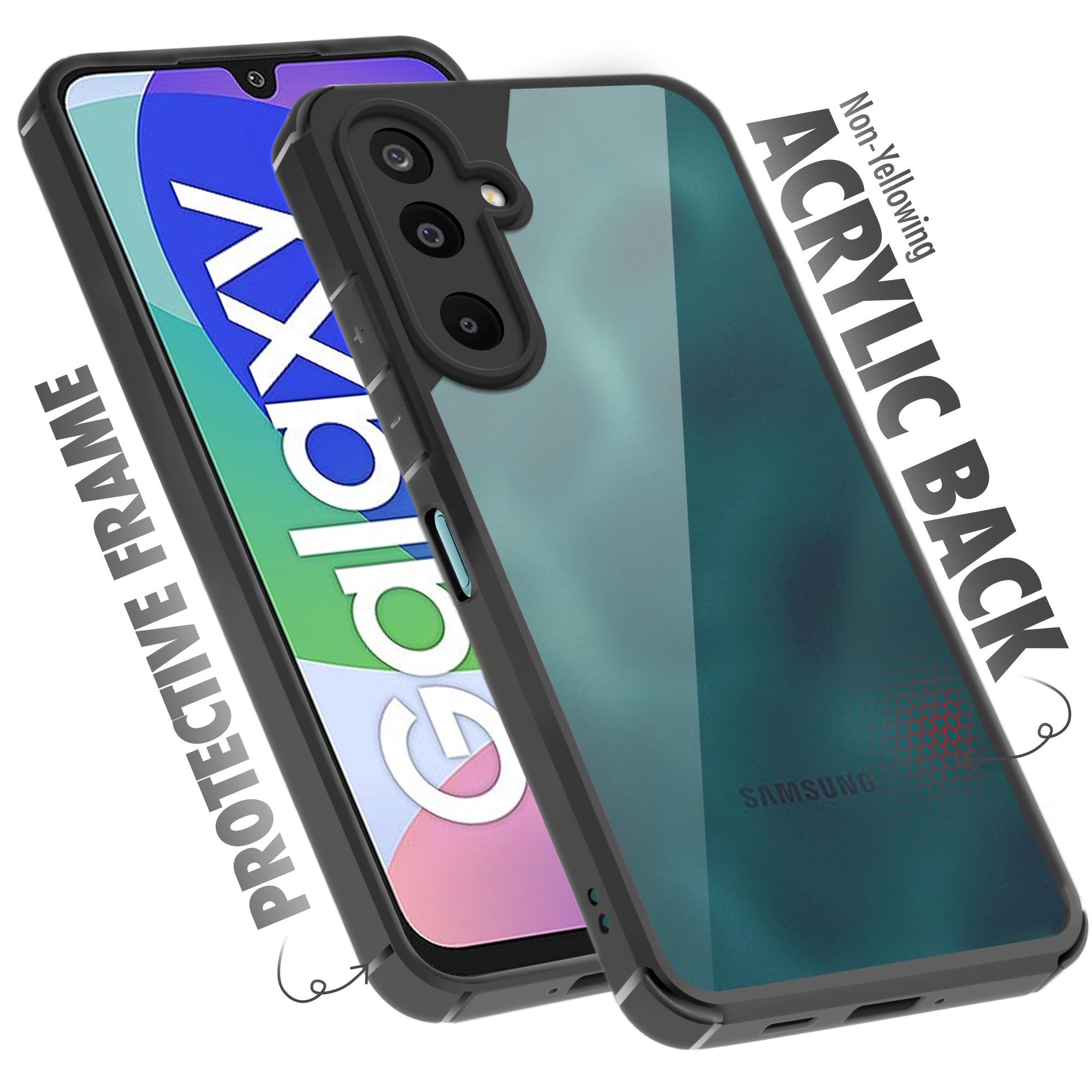 Silicone Border Transparent Back Cover for Samsung F16 5G