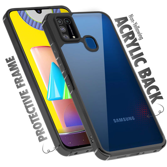 Silicone Frame Transparent Hard Back Cover for Samsung M31