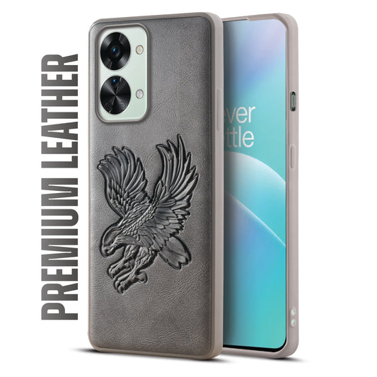 Eagle Textured Leather Back Case Cover for Oneplus Nord 2T 5G