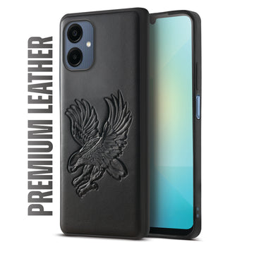 Eagle Textured Leather Back Case Cover for Samsung A06