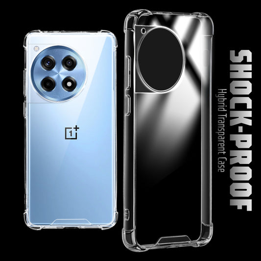 Shockproof Hybrid Transparent Phone Case For OnePlus 12R 5G with Hard Back and Soft Bumper for Maximum Protection