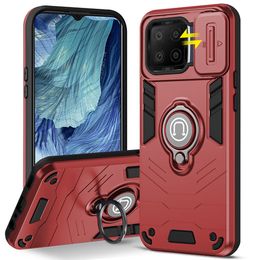 Ultra Rugged Armor Case with Rotating Ring Holder & Shutter Camera Protection Back Case For Oppo F17