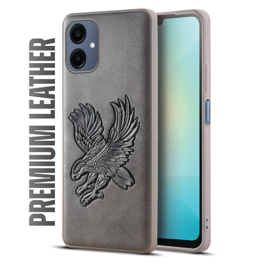 Eagle Textured Leather Back Case Cover for Samsung A06