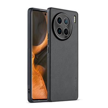 Unimore Leather Hard Case with Shiny Camera Protection For Vivo X90 Pro 5G